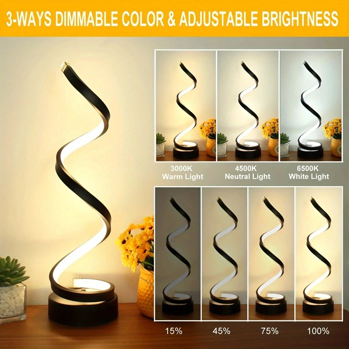 Modern Spiral LED Table Lamp