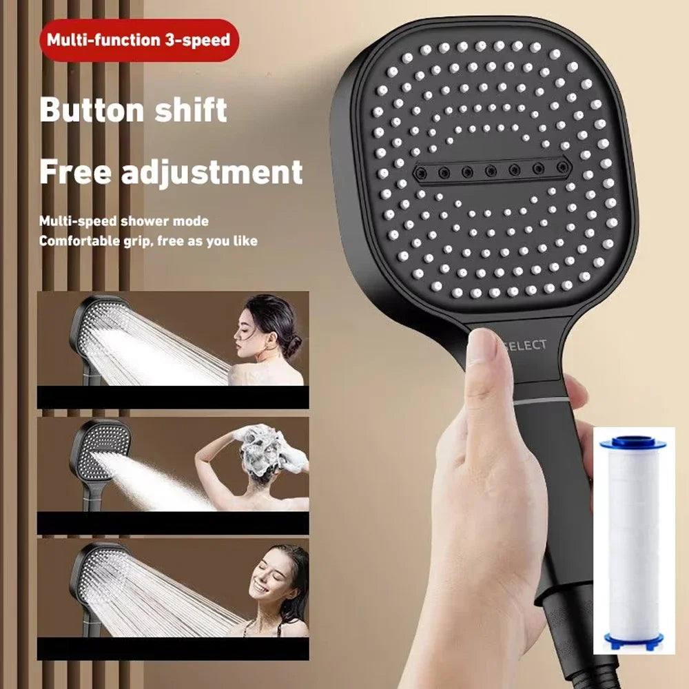 Large Rain Fall Adjustable High-Pressure Filtered Shower Head