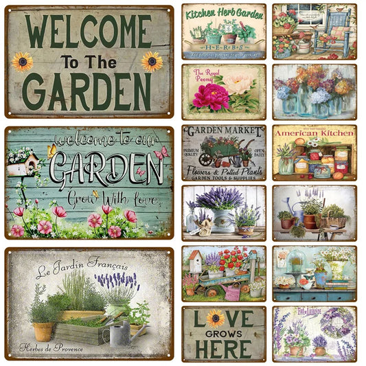 Vintage Gardening Tin Sign