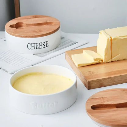 700ML Ceramic Butter Container with Knife, Close Up