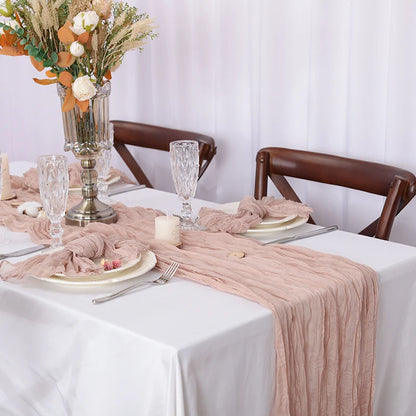 Rustic Cheese Cloth Table Runner