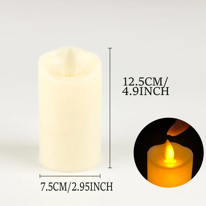 12.5cm LED Smokeless Candle, Beige