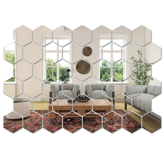 Hexagon Mirror Wall Sticker